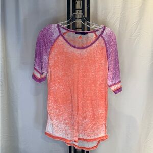 Prana Orange and Purple Short Sleeve Tee